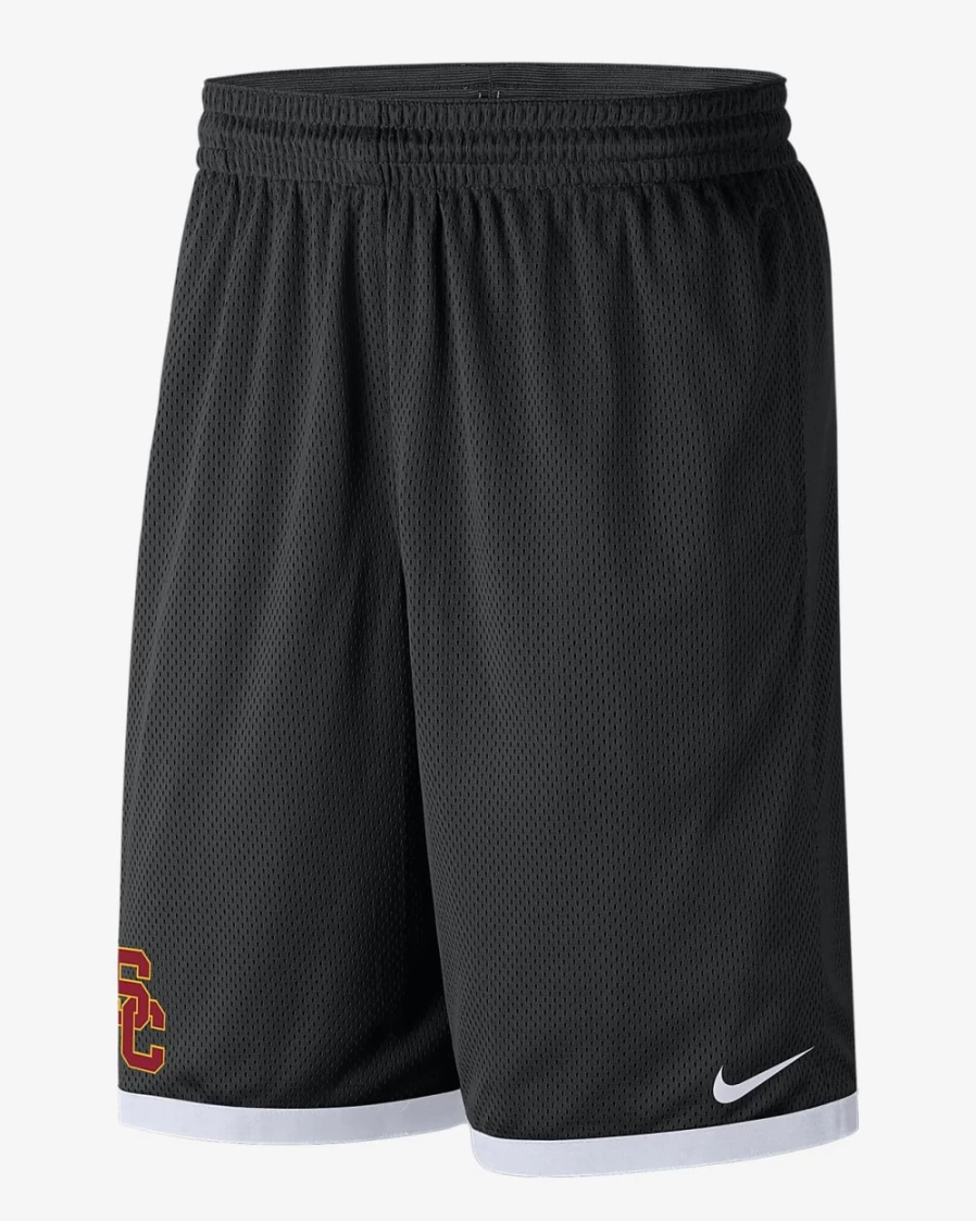 Nike Men's USC Trojans Black/White College Mesh Basketball Shorts