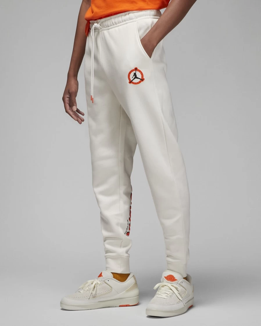 Nike Jordan Flight MVP Men's Fleece Pants - Phantom/Rush Orange, Comfortable Athletic Joggers for Men