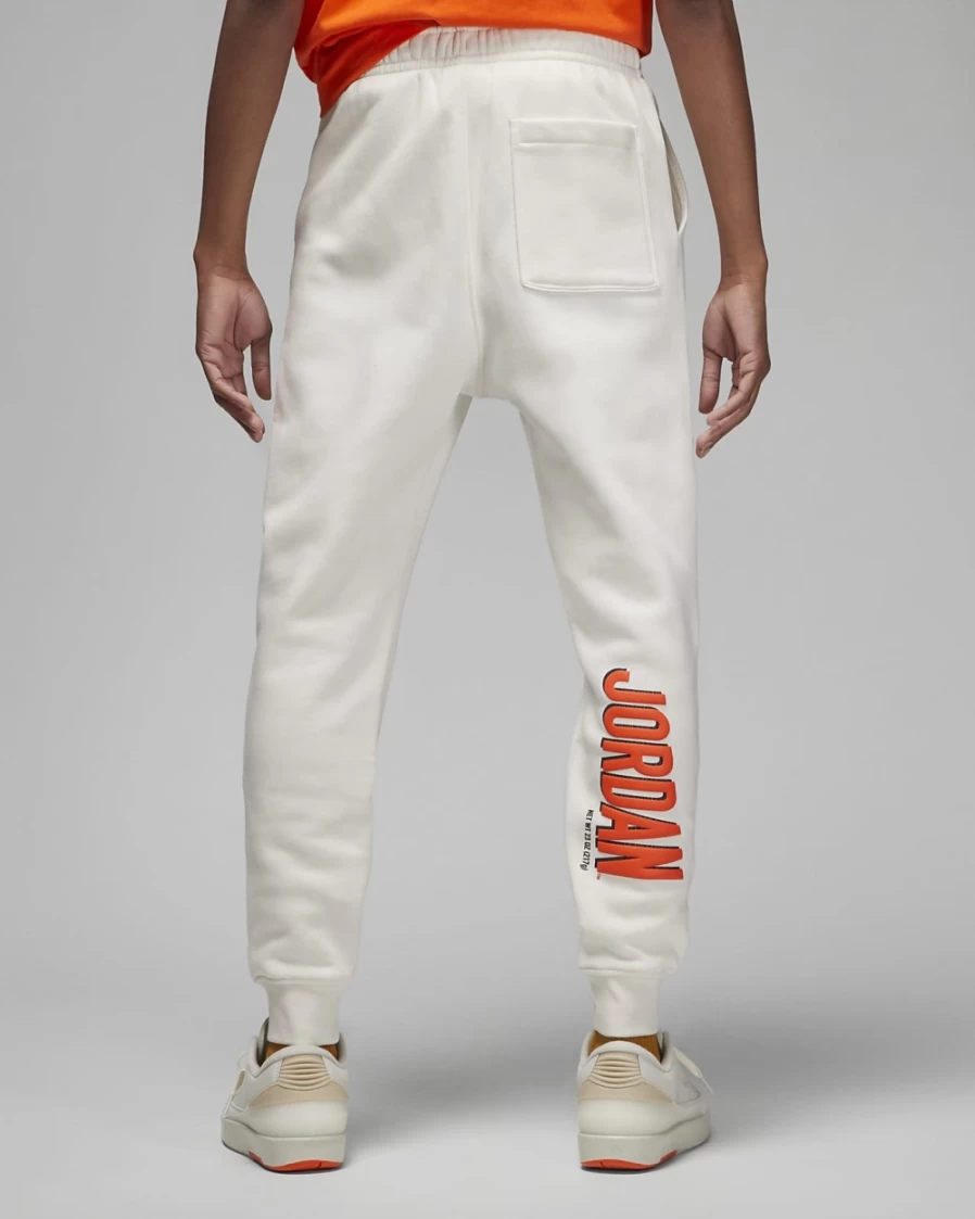 Nike Jordan Flight MVP Men's Fleece Pants - Phantom/Rush Orange, Comfortable Athletic Joggers for Men