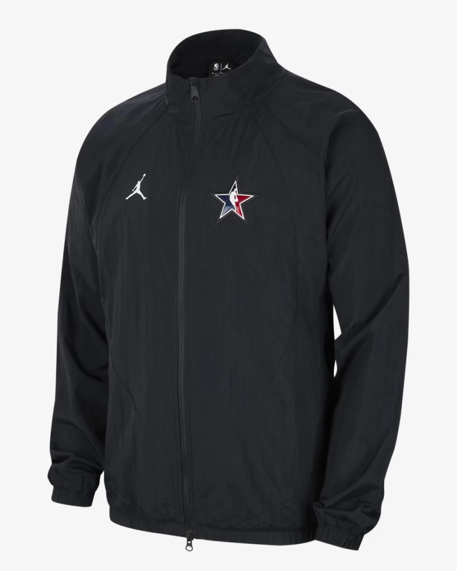 Nike Jordan All Star Weekend Men's Game Jacket - Black/White Basketball Apparel for Men