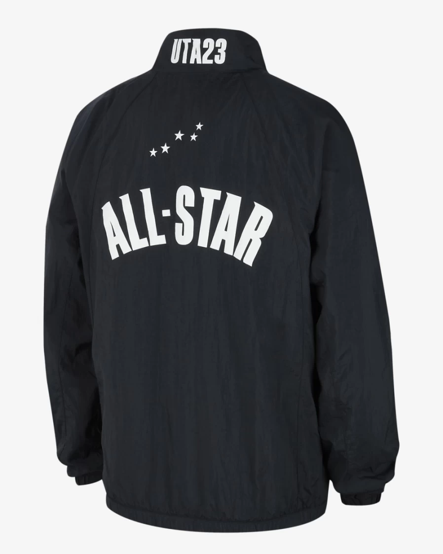 Nike Jordan All Star Weekend Men's Game Jacket - Black/White Basketball Apparel for Men