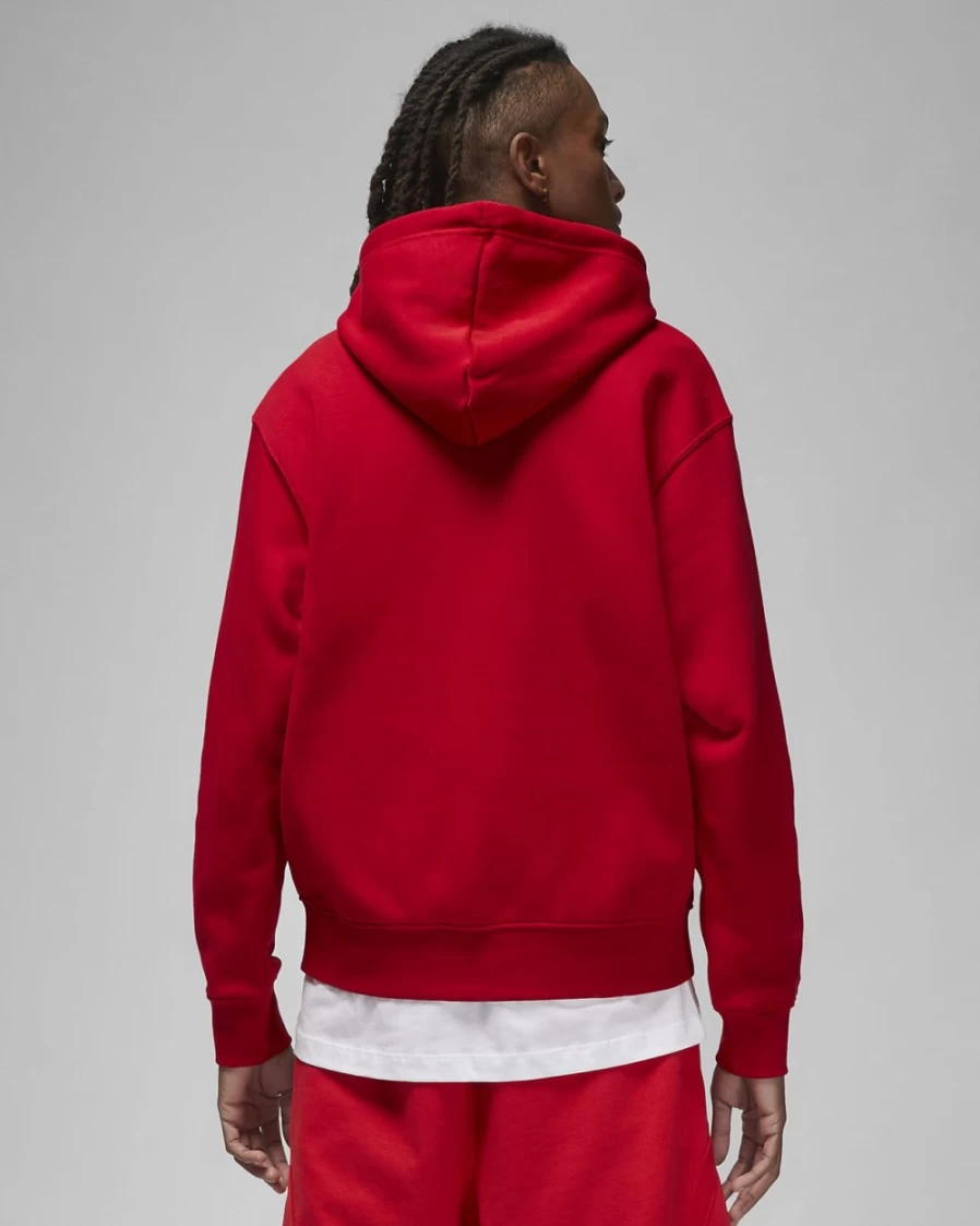 Nike Jordan Brooklyn Fleece Men's Full-Zip Hoodie - Gym Red/White, Athletic Pullover Sweatshirt for Men