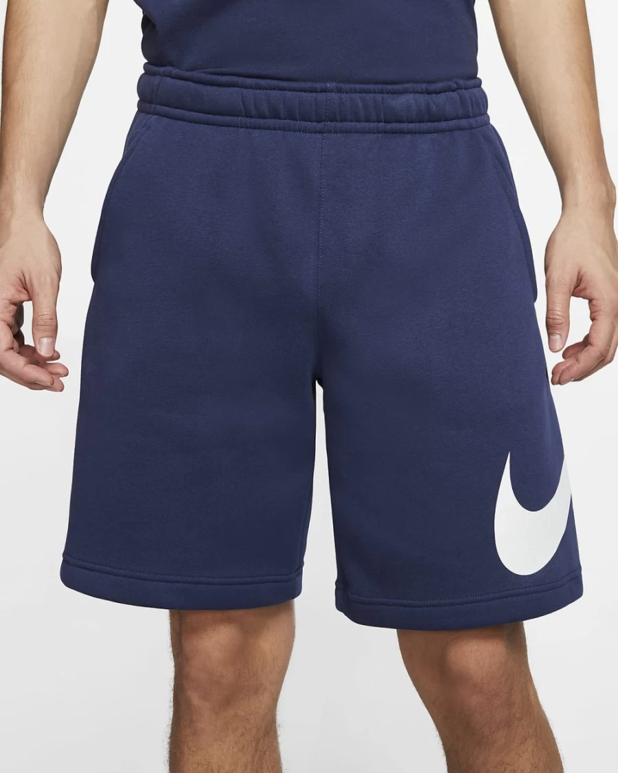 Nike Sportswear Club Men's Graphic Shorts - Midnight Navy/White Athletic Casual Shorts for Men