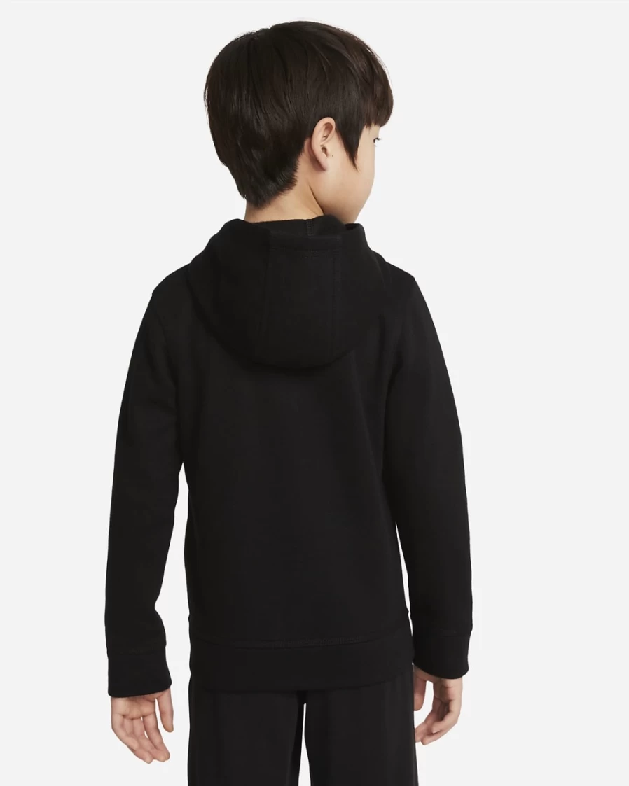 Nike Club Fleece Boys & Girls Full-Zip Hooded Sweatshirt - Black
