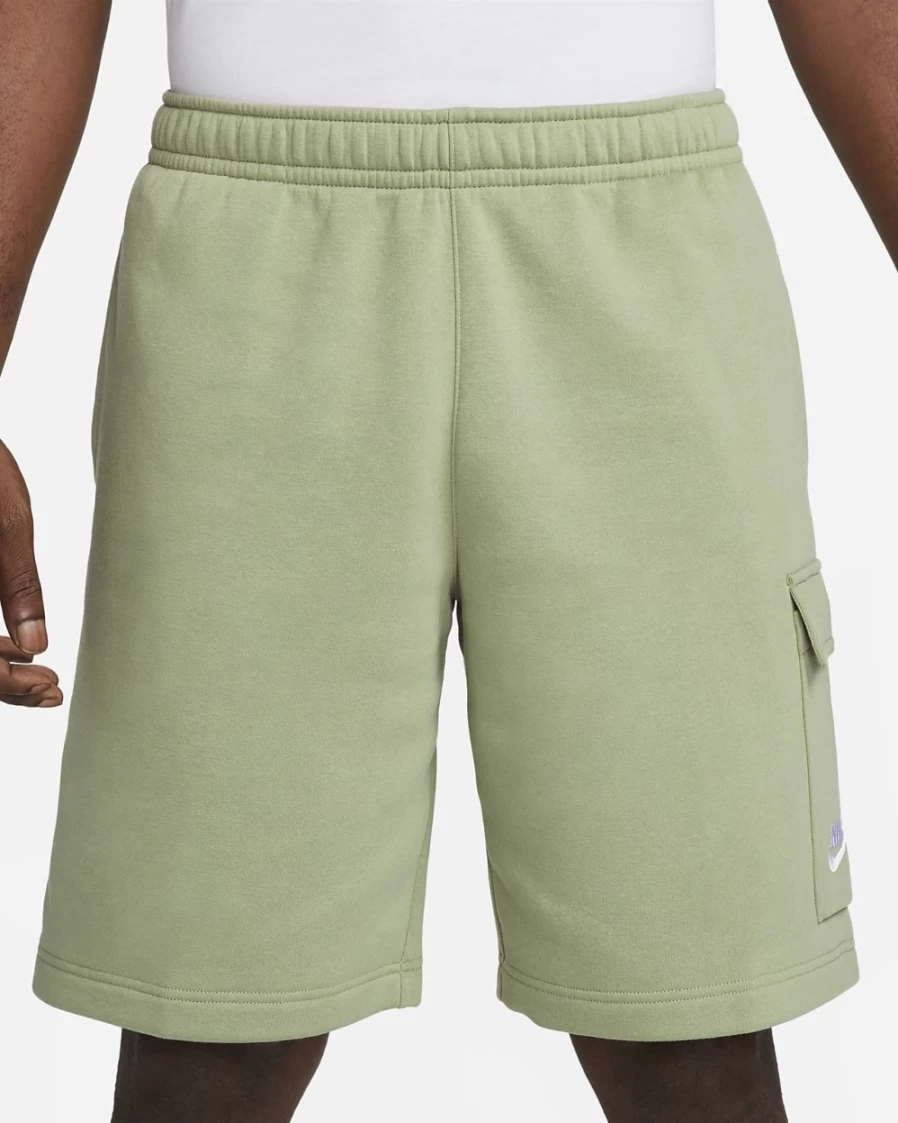 Nike Sportswear Club Men's Cargo Shorts in Oil Green & White - Comfortable Athletic Shorts for Men