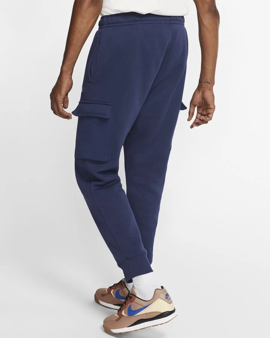 Nike Men's Club Fleece Cargo Pants - Midnight Navy/White Comfort Fit Sportswear