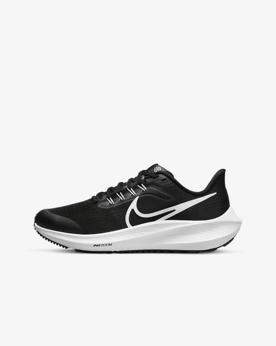 Nike Air Zoom Pegasus 39 Kids' Road Running Shoes - Black/White/White for Boys & Girls