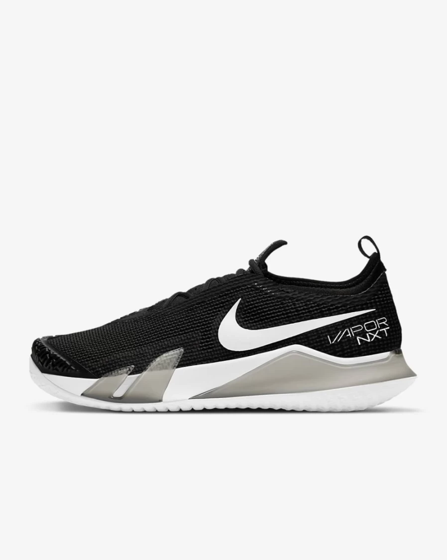 NikeCourt React Vapor NXT Men's Tennis Shoes - Black/White for Hard Court Performance