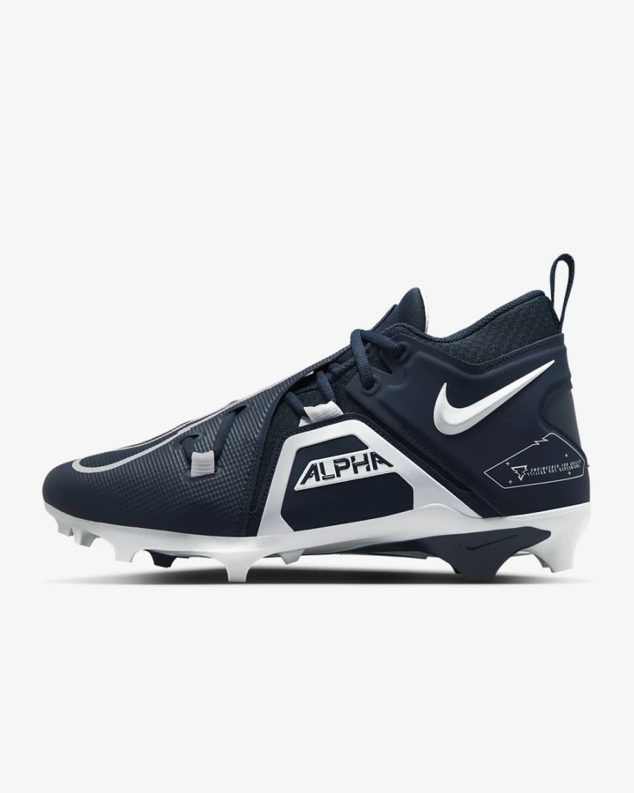 Nike Alpha Menace Pro 3 Men's Football Cleats - College Navy/White, High-Performance Soccer Shoes for Men