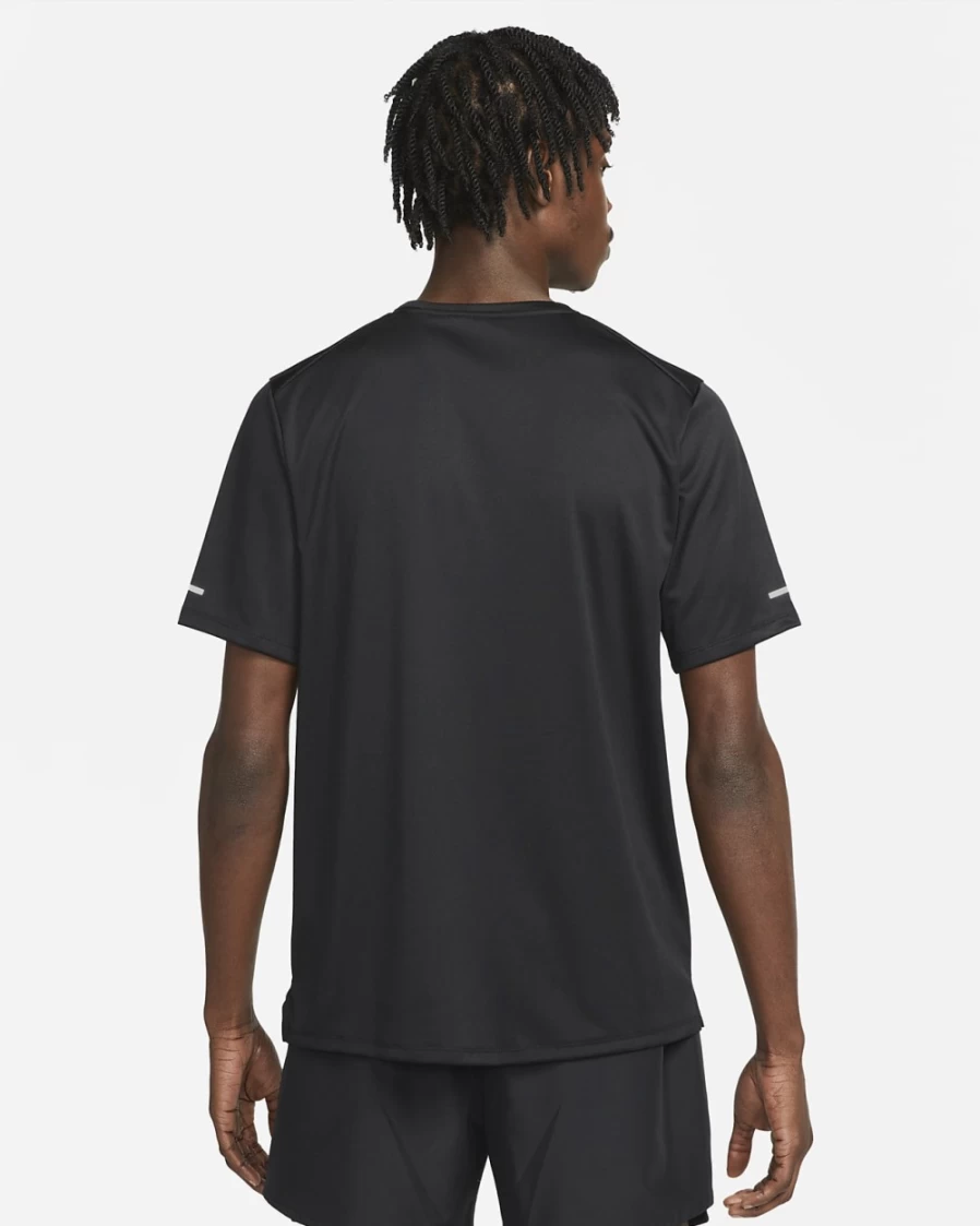 Nike Dri-FIT UV Miler Men's Black Running Shirt - Moisture-Wicking Graphic Top for Training & Jogging