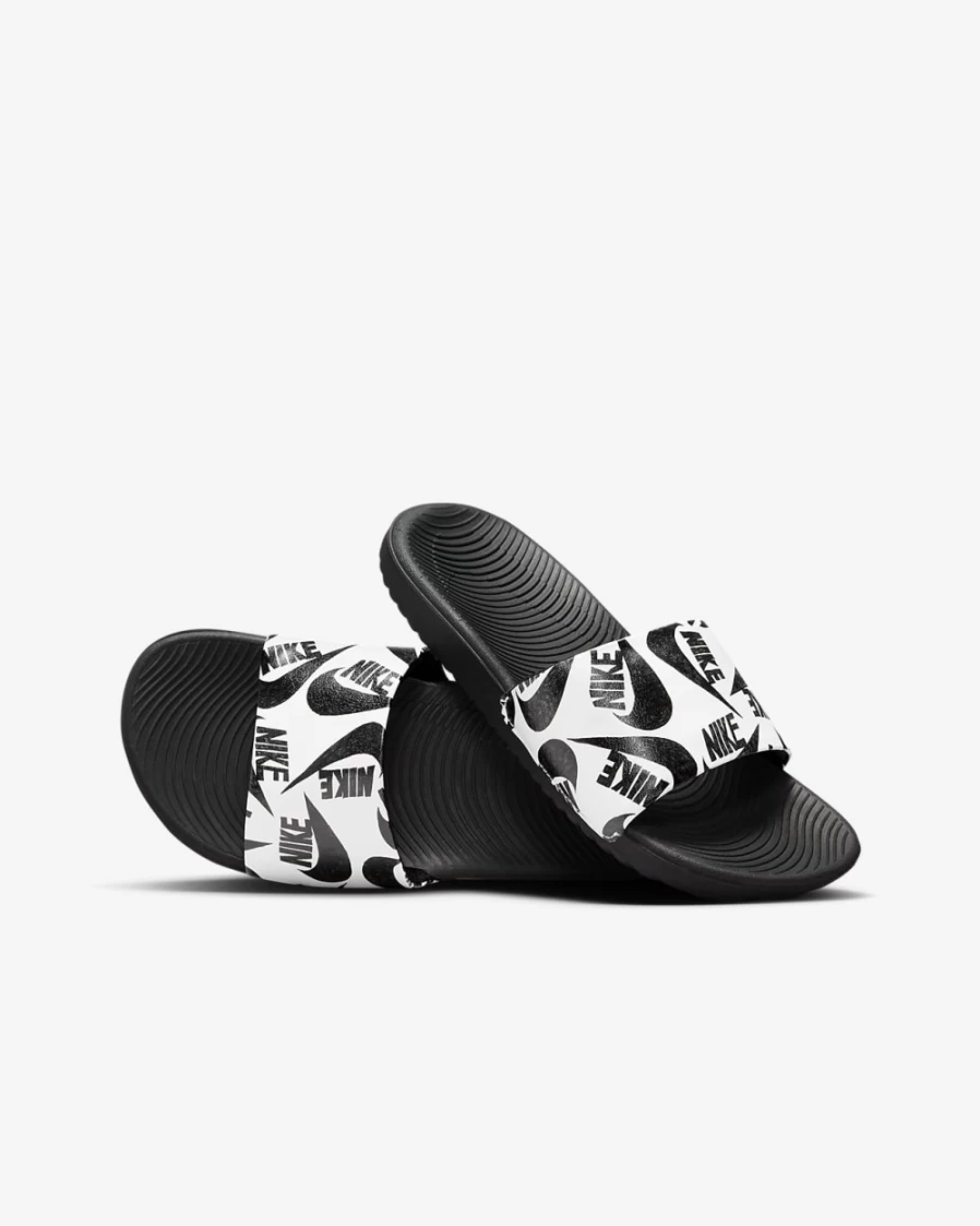 Nike Kawa SE JDI Kids' Slides - White/Black - Comfortable Sandals for Boys and Girls