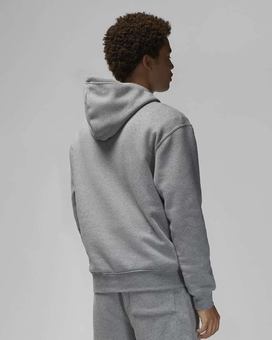Nike Jordan Brooklyn Fleece Men's Hoodie Pullover - Carbon Heather/White