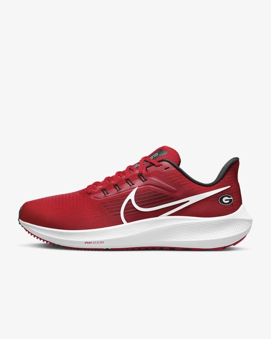 Nike Pegasus 39 Men's Road Running Shoes - University Red/Black/White (Georgia Edition)