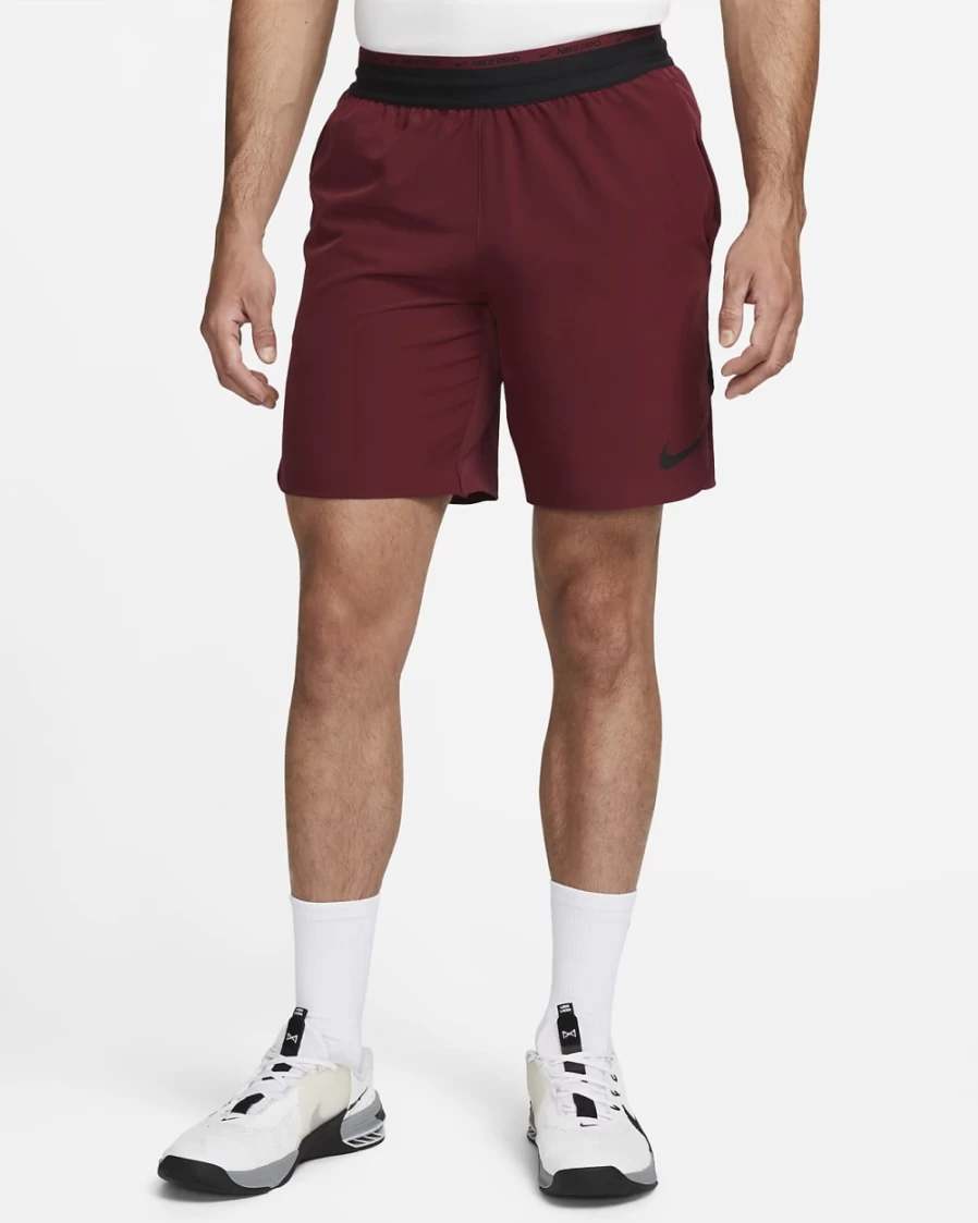 Nike Dri-FIT Flex Men's 8" Training Shorts - Dark Beetroot/Black, Unlined, Moisture-Wicking, Pro Collection