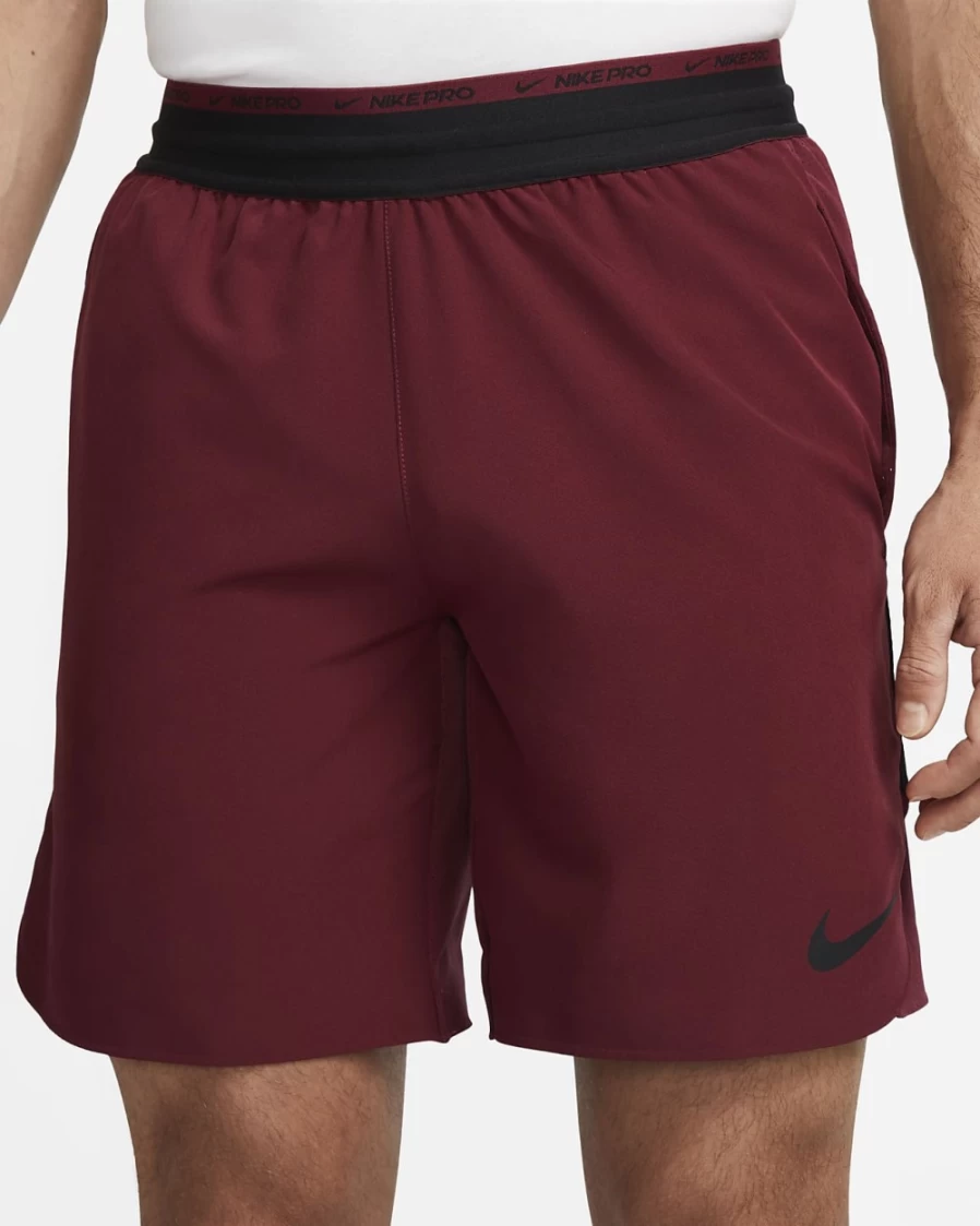 Nike Dri-FIT Flex Men's 8" Training Shorts - Dark Beetroot/Black, Unlined, Moisture-Wicking, Pro Collection