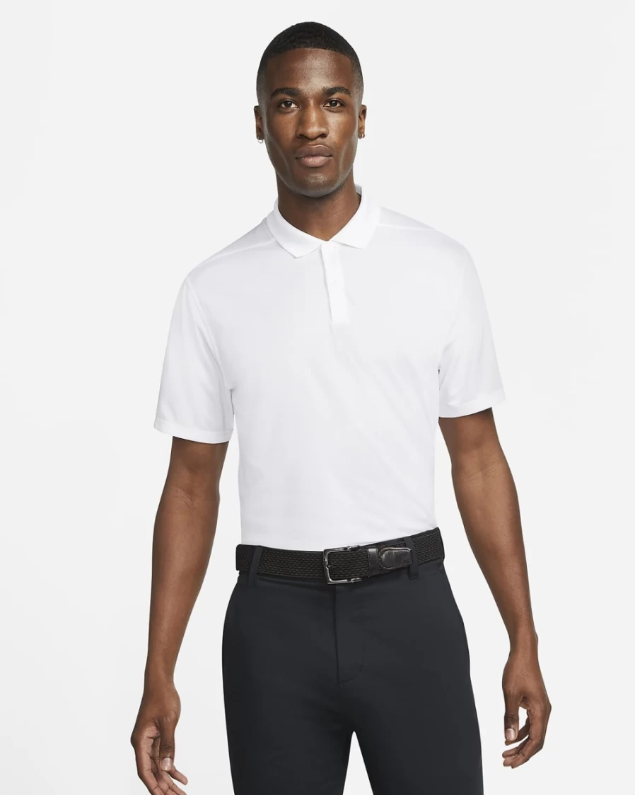 Nike Dri-FIT Victory Men's White/Black Golf Polo Shirt for Men - Moisture-Wicking Performance Top