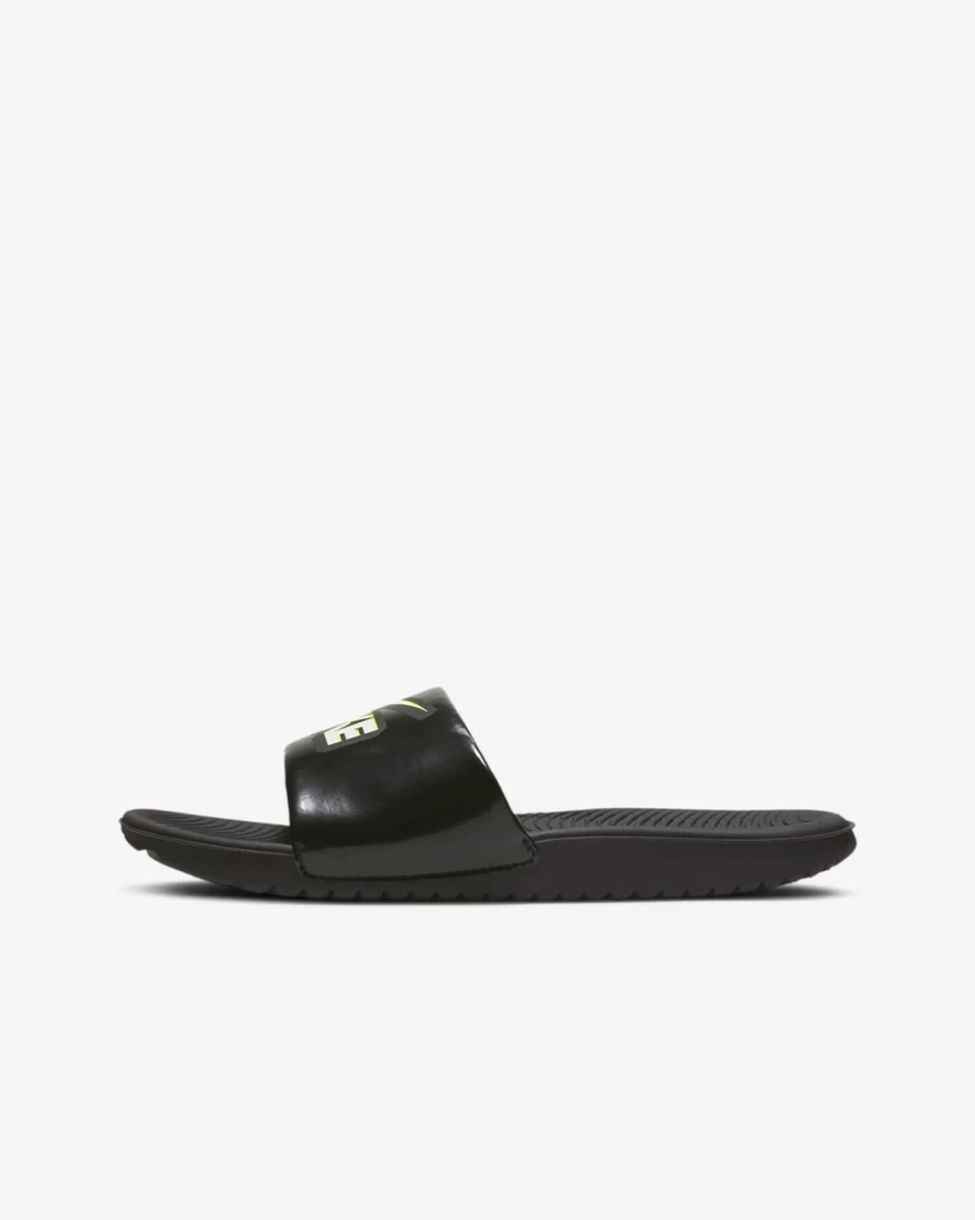 Nike Kawa Slides for Boys & Girls - Black/Volt/White Kids' Comfortable Sandals