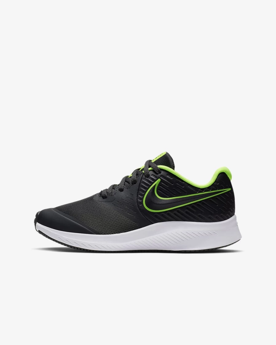 Nike Star Runner 2 Big Kids' Road Running Shoes for Boys & Girls - Anthracite/White/Electric Green