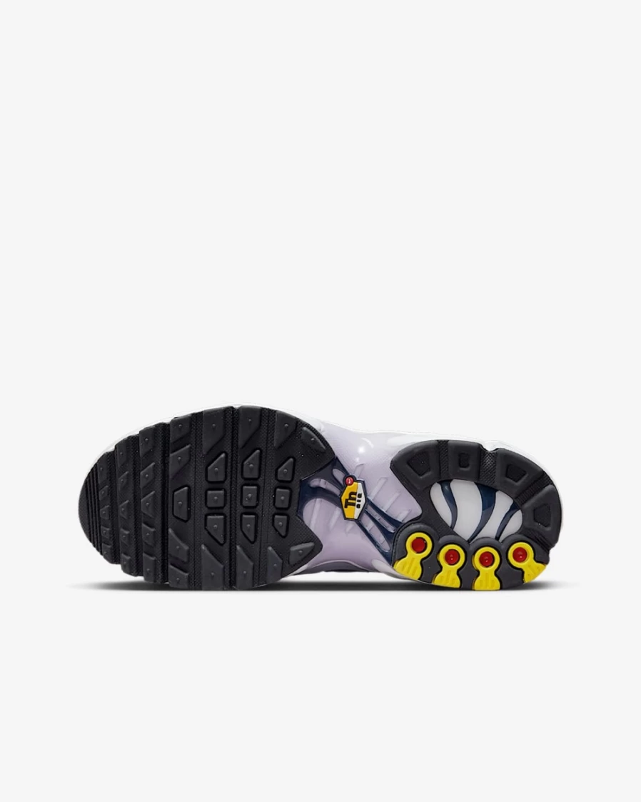Nike Air Max Plus Big Kids' Sneakers in White/Pure Platinum/Violet Frost/Metallic Silver for Boys and Girls