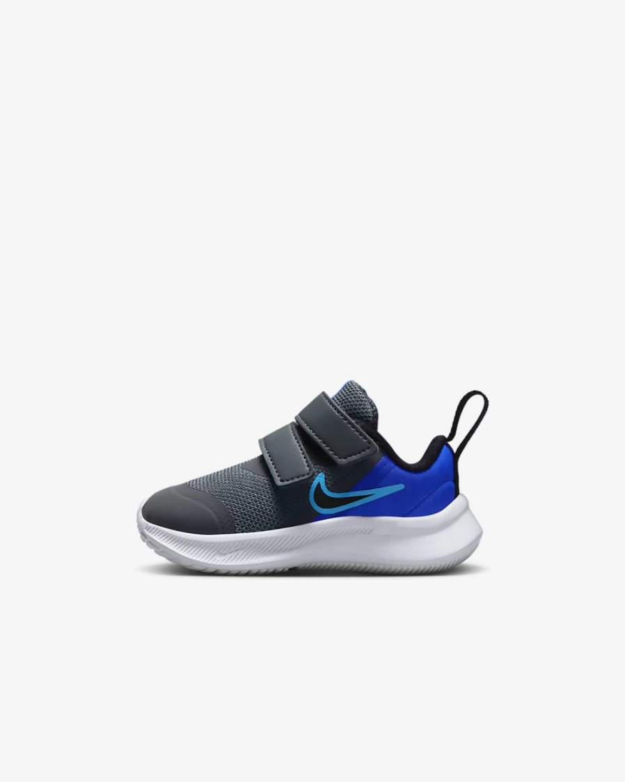 Nike Star Runner 3 Iron Grey Blue Lightning Racer Blue Black Baby Toddler Shoes for Boys and Girls