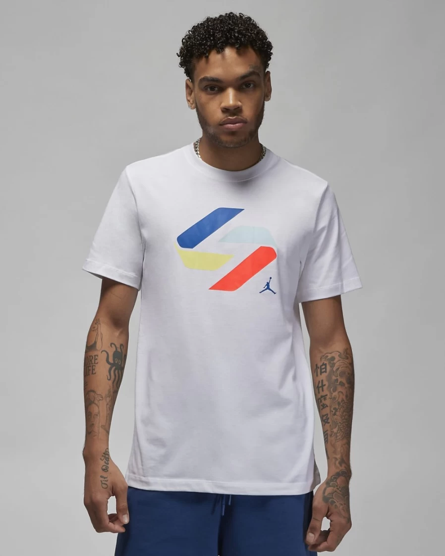 Nike Men's Luka T-Shirt - White & Blue Jay Athletic Tee