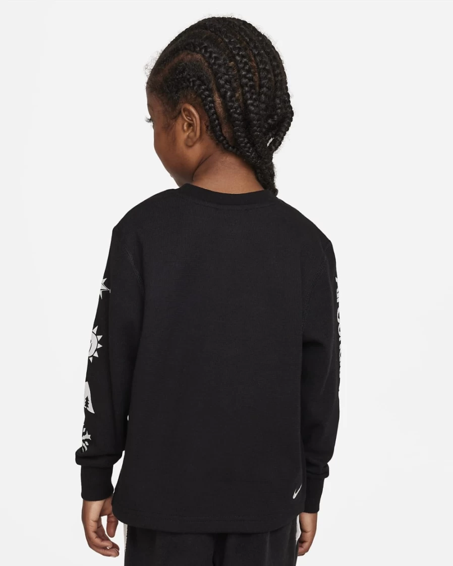 Nike ACG Dri-FIT Boys & Girls Long Sleeve Waffle Thermal T-Shirt in Black
