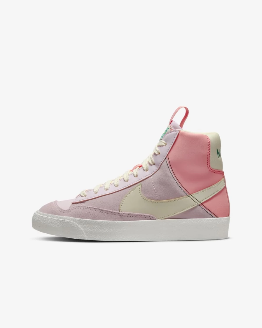 Nike Blazer Mid '77 SE Dance Big Kids' Sneakers in Pink Foam, Pink Gaze, Summit White, Coconut Milk for Boys and Girls