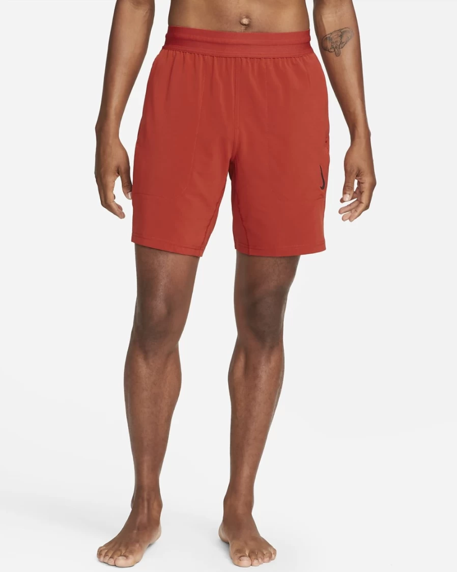 Nike Dri-FIT Men's Yoga Shorts in Cinnabar - Lightweight & Breathable Workout Shorts