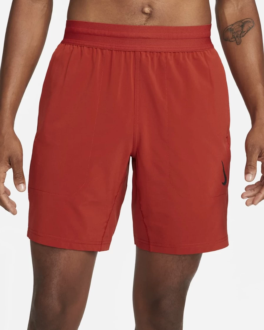 Nike Dri-FIT Men's Yoga Shorts in Cinnabar - Lightweight & Breathable Workout Shorts