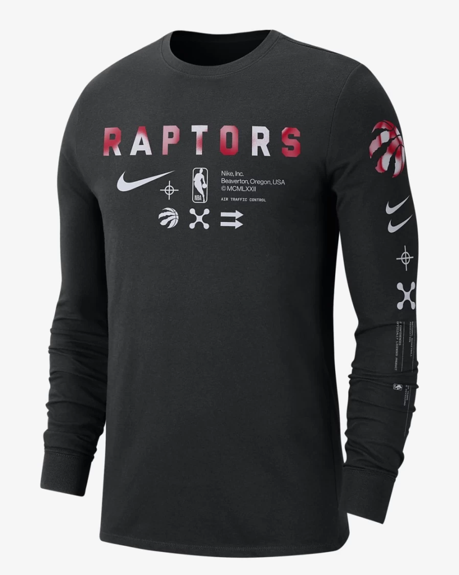 Nike NBA Toronto Raptors Black Long-Sleeve T-Shirt for Men