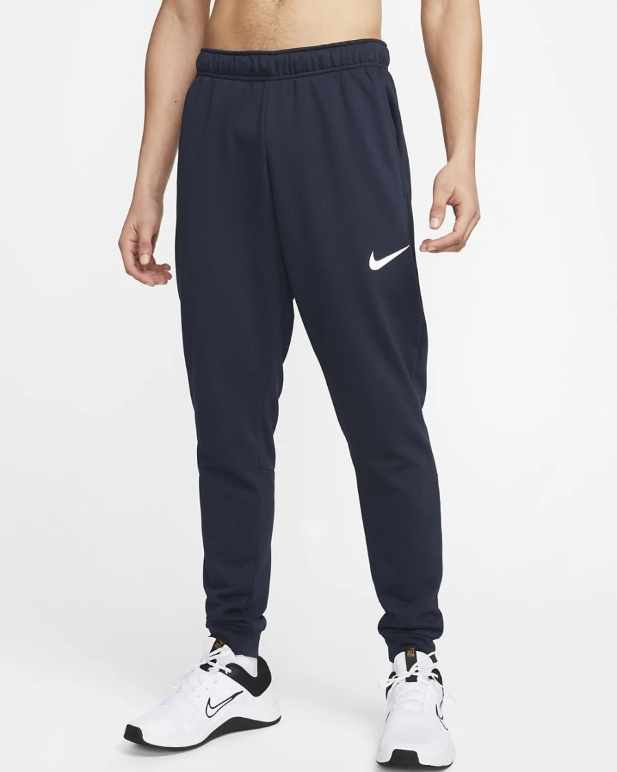Nike Dri-FIT Men's Tapered Training Pants - Obsidian/White, Moisture-Wicking, Lightweight Workout Joggers