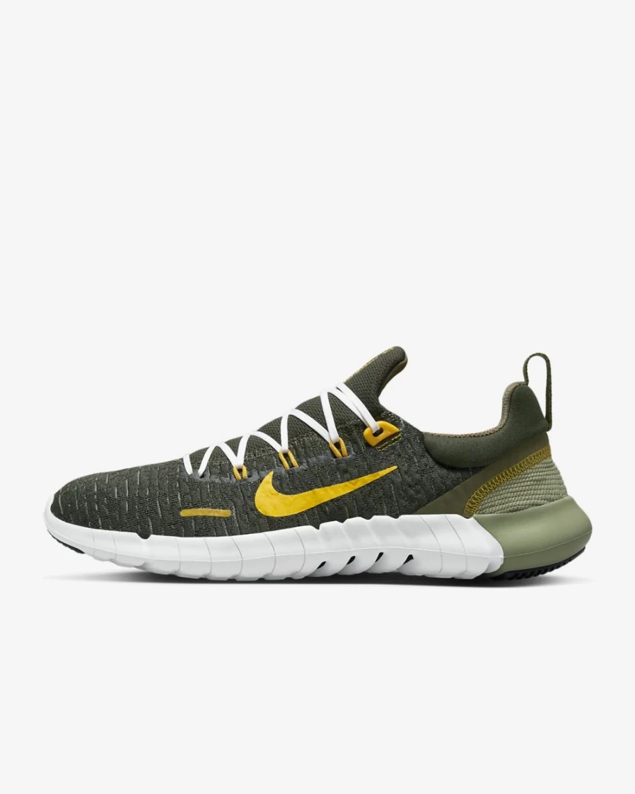 Nike Free Run 5.0 Next Nature Men's Road Running Shoes - Sequoia/Oil Green/Medium Olive/University Gold