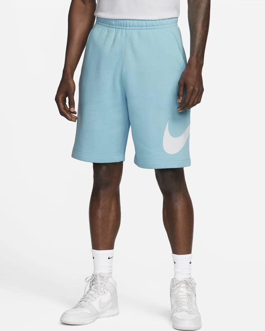 Nike Men's Sportswear Club Graphic Shorts - Blue Chill/White Casual Comfort Fit