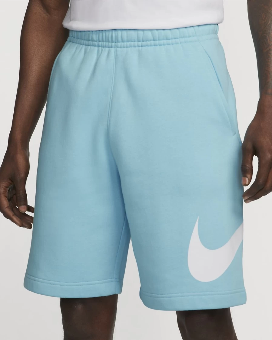 Nike Men's Sportswear Club Graphic Shorts - Blue Chill/White Casual Comfort Fit