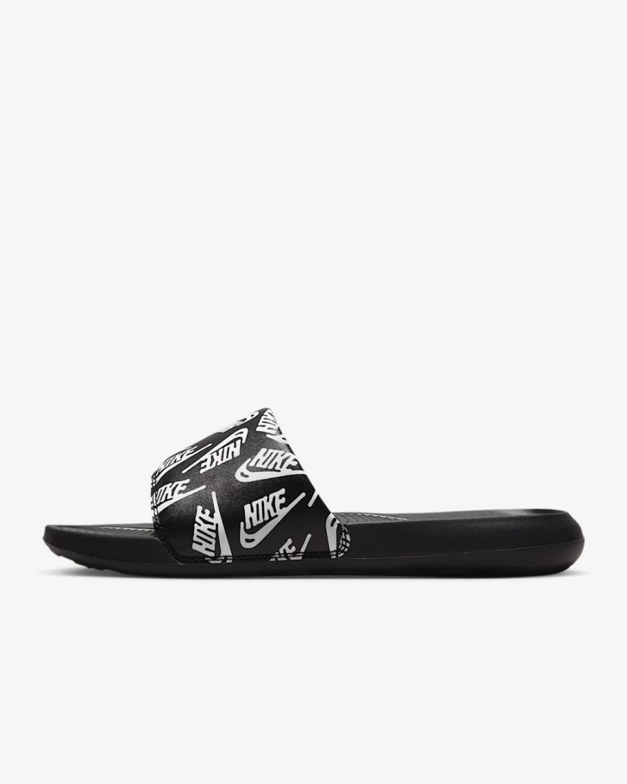 Nike Victori One Men's Slides - Black/White Printed Comfortable Sandals for Men