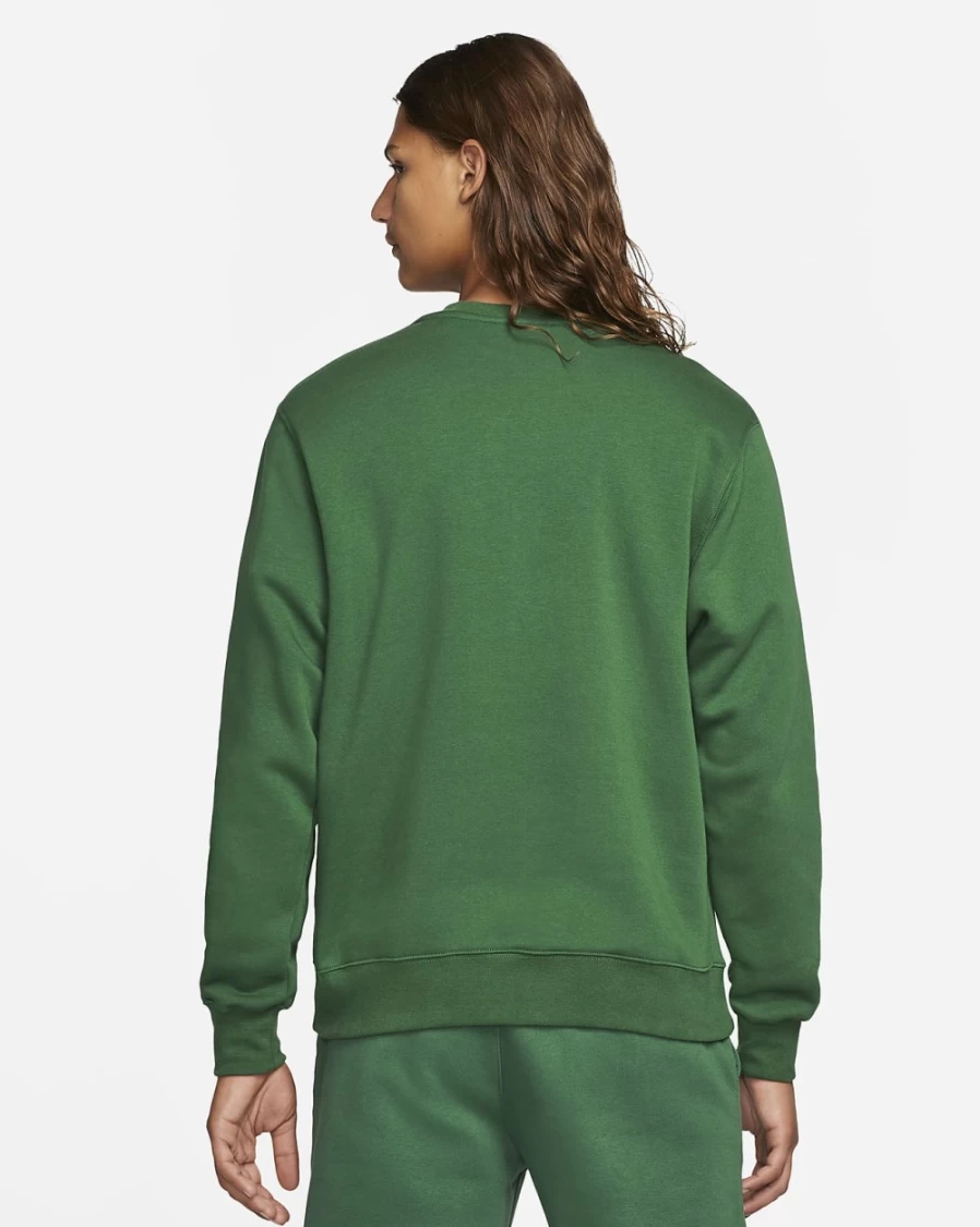 Nike Men's Sportswear Club Fleece Crew Sweatshirt - Gorge Green/White