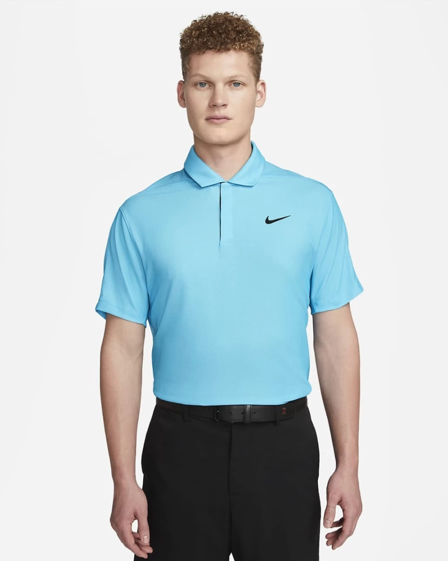 Nike Dri-FIT Tiger Woods Men's Golf Polo Shirt - Baltic Blue/Blue Chill/Black