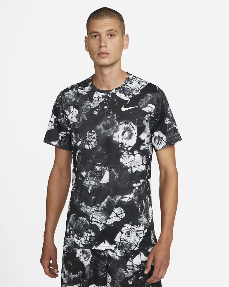 Nike Pro Dri-FIT Men's Training T-Shirt - Black/Coconut Moisture-Wicking Short-Sleeve Top