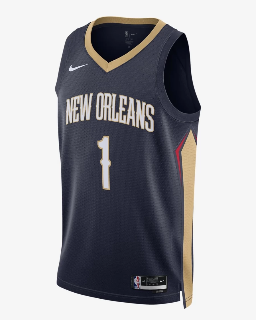 Nike Men's New Orleans Pelicans Icon Edition 2022/23 NBA Swingman Jersey - College Navy Dri-FIT