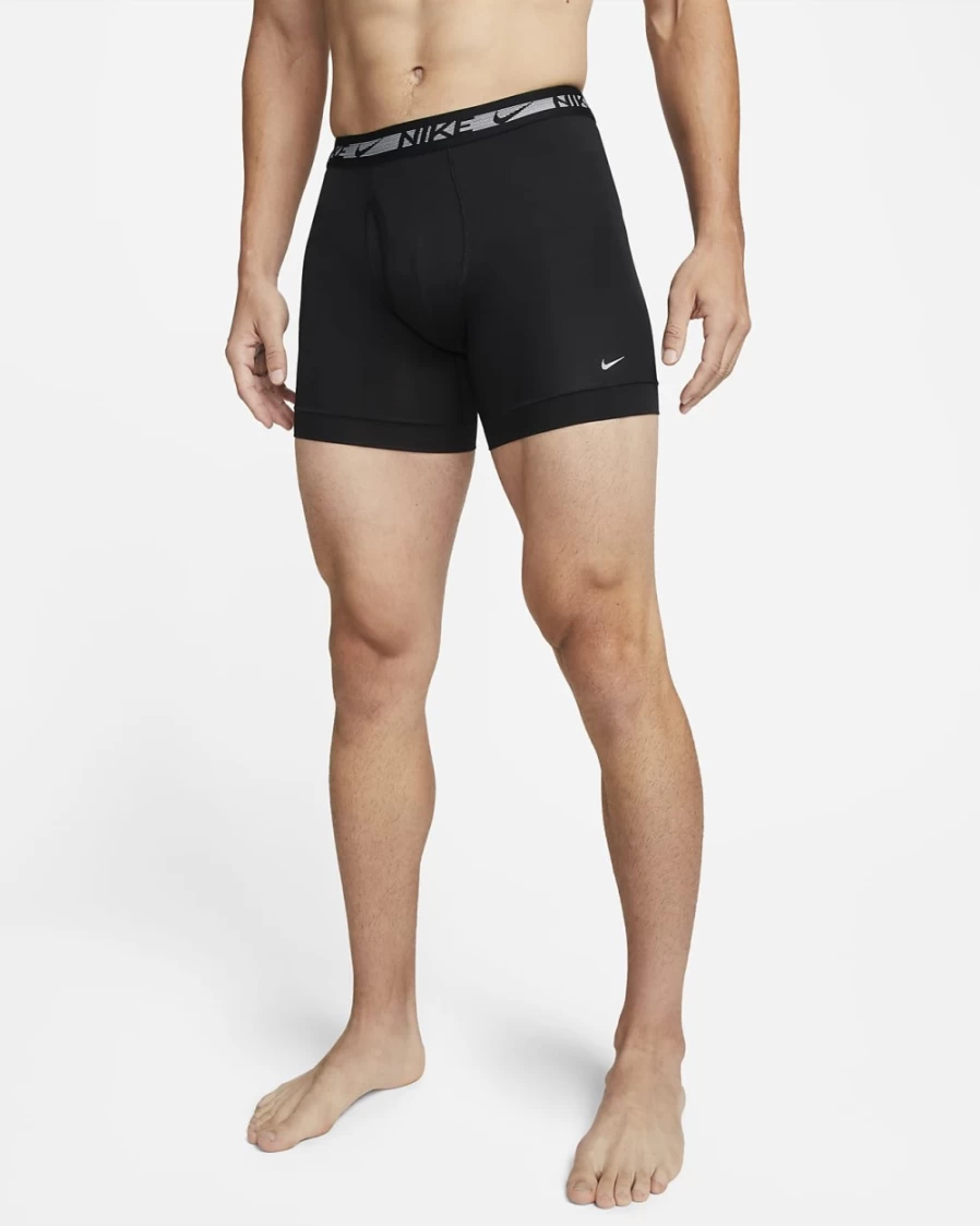 Nike Dri-FIT Ultra-Stretch Men's Black Boxer Briefs 3-Pack - Moisture-Wicking Underwear