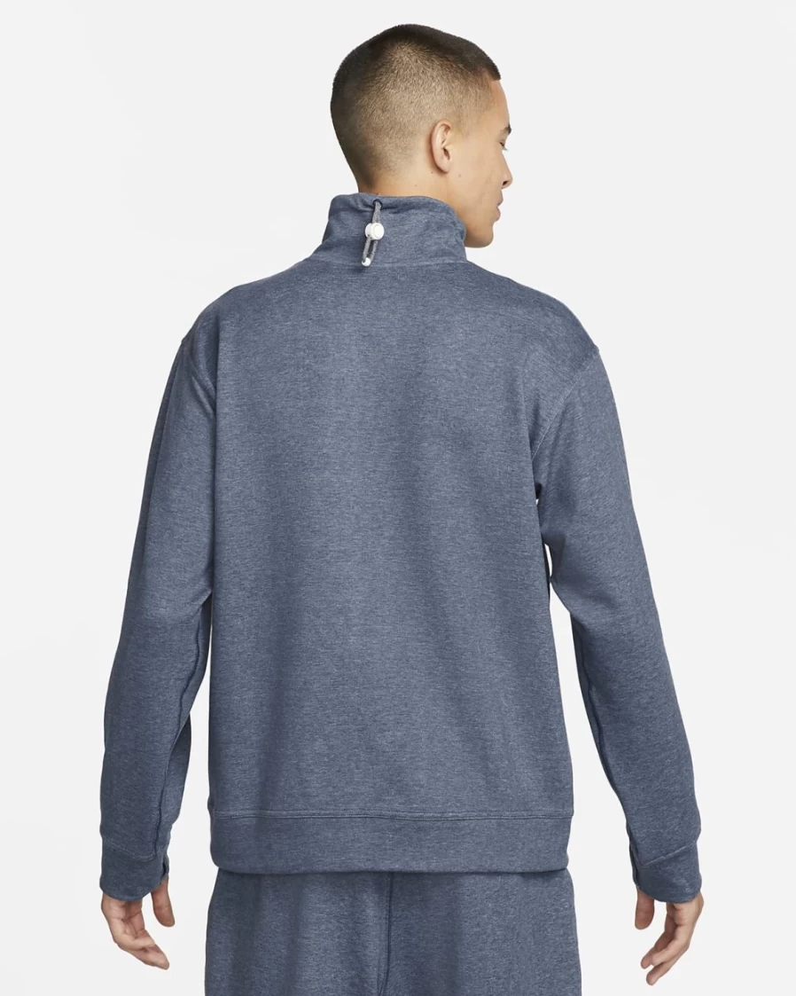 Nike Dri-FIT Men's Yoga Restore 1/4-Zip Top in Midnight Navy/Pure - Moisture-Wicking Workout Shirt
