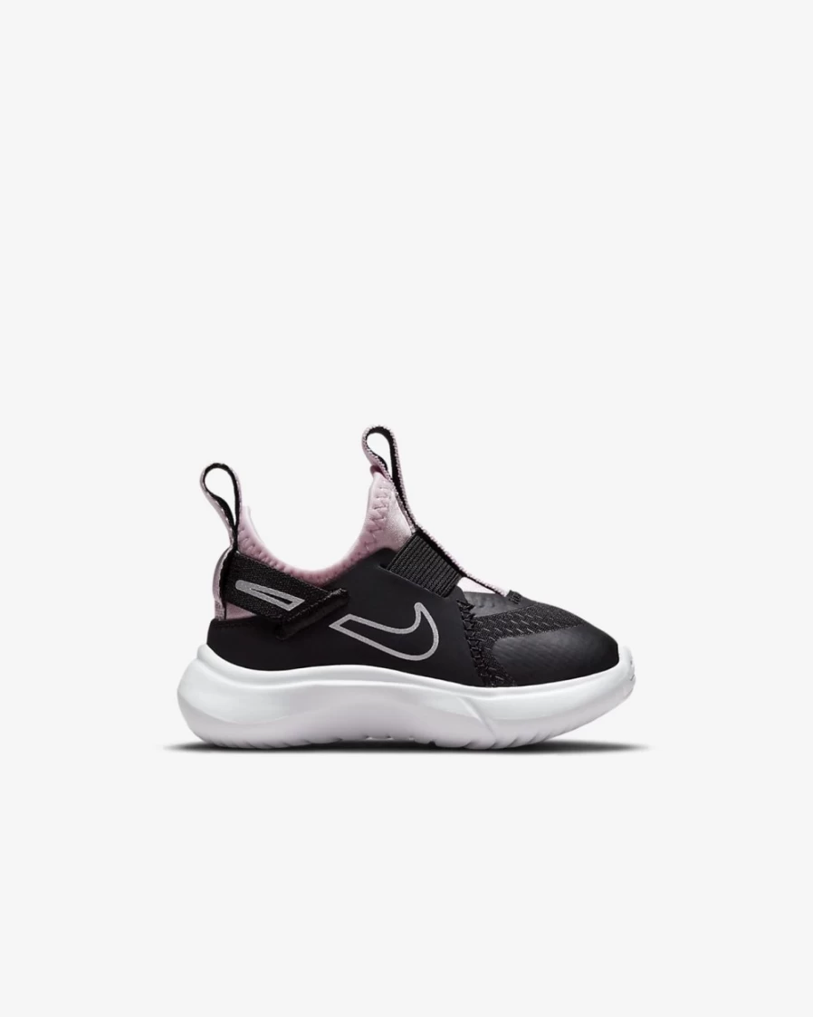 Nike Flex Plus Baby Toddler Shoes for Boys & Girls - Black/Pink Foam/Metallic Silver Athletic Sneakers