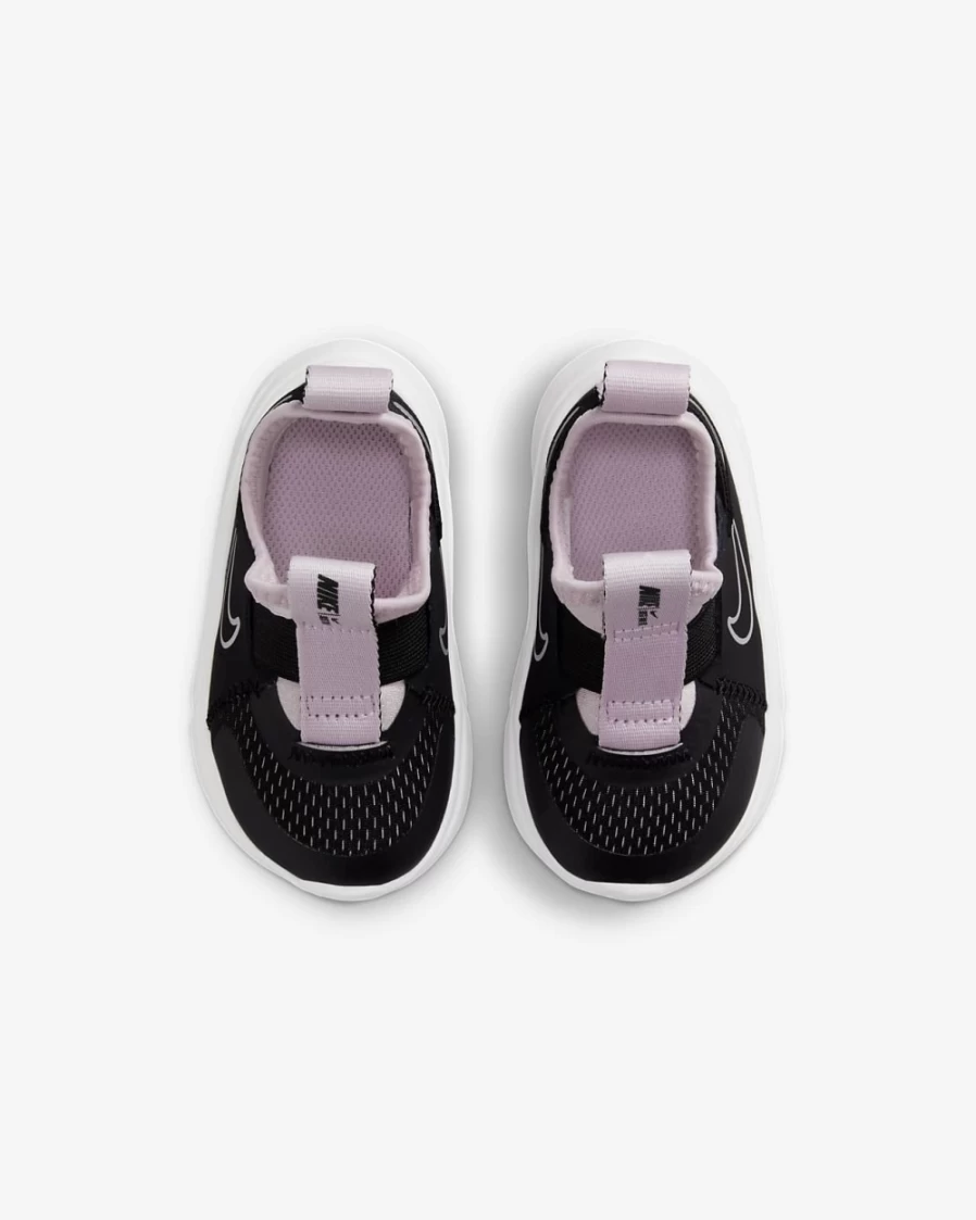 Nike Flex Plus Baby Toddler Shoes for Boys & Girls - Black/Pink Foam/Metallic Silver Athletic Sneakers