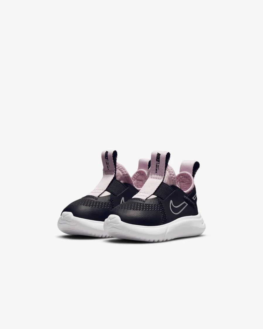 Nike Flex Plus Baby Toddler Shoes for Boys & Girls - Black/Pink Foam/Metallic Silver Athletic Sneakers