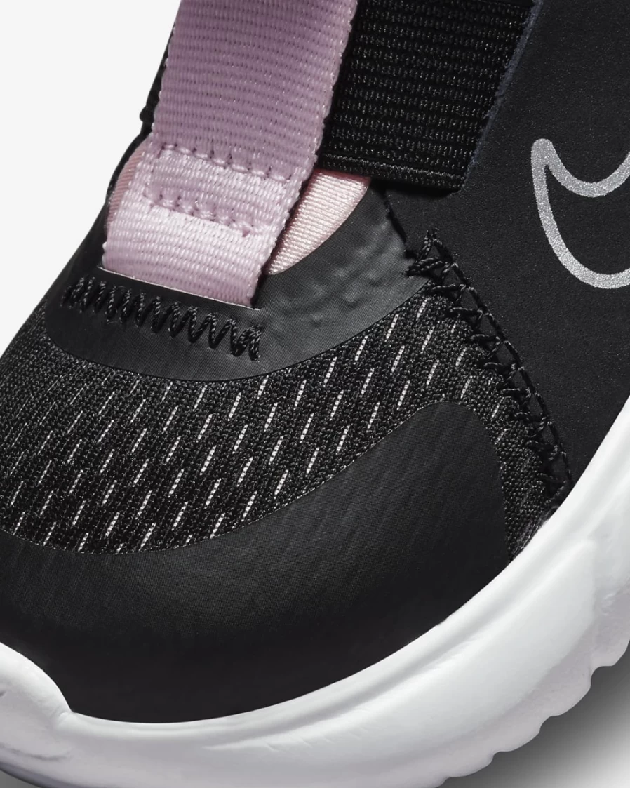Nike Flex Plus Baby Toddler Shoes for Boys & Girls - Black/Pink Foam/Metallic Silver Athletic Sneakers
