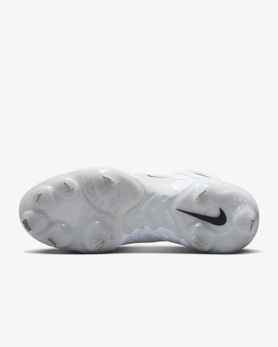 Nike Alpha Huarache Elite 4 Mid White Wolf Grey Pure Platinum Black Baseball Cleats for Men