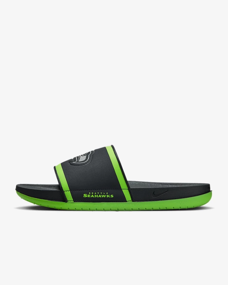 Nike Offcourt Slide NFL Seattle Seahawks Men's Sandals - Anthracite/Action Green/Medium Silver