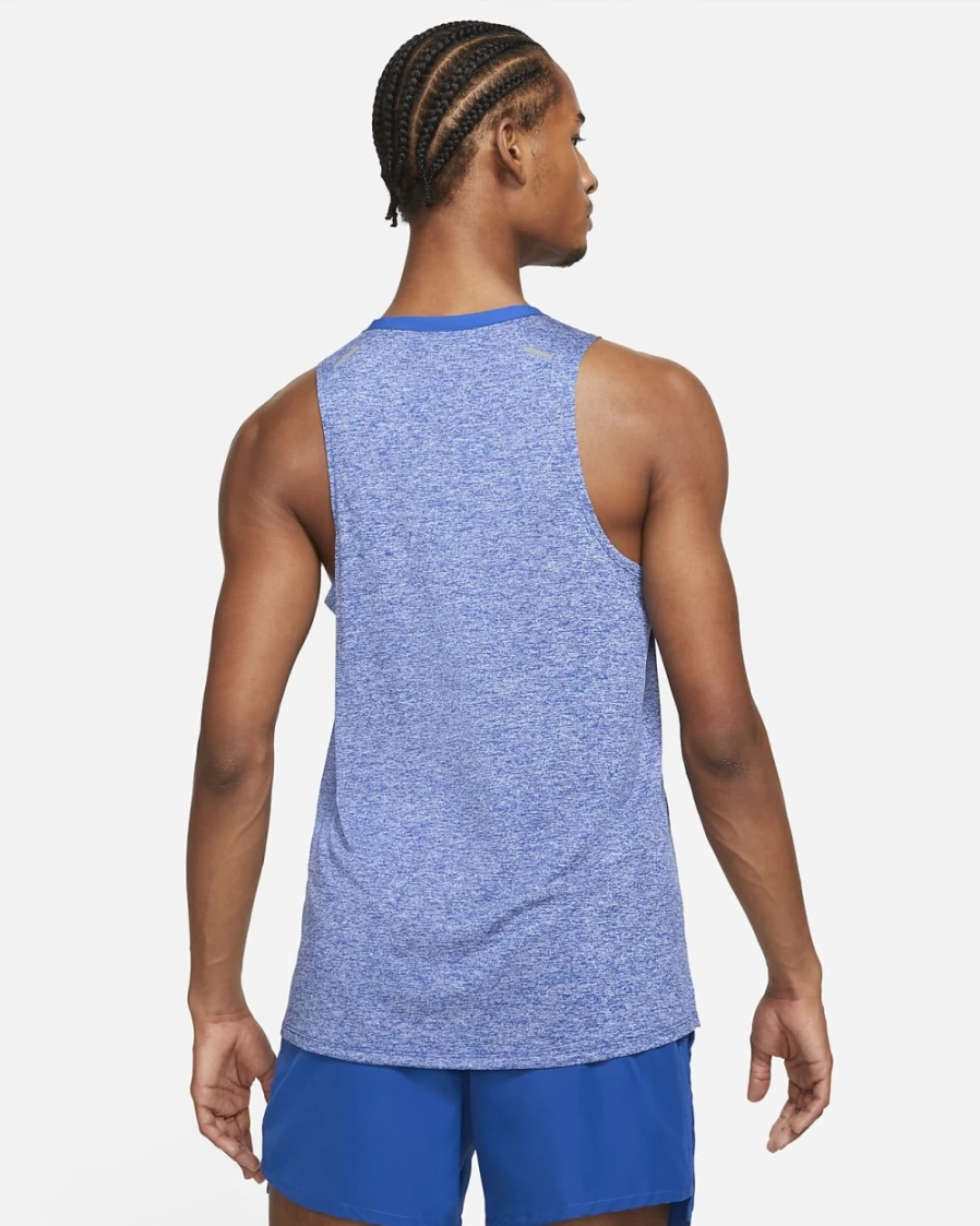 Nike Dri-FIT Rise 365 Men's Running Tank Top - Game Royal/Heather - Breathable Quick-Dry Performance Shirt