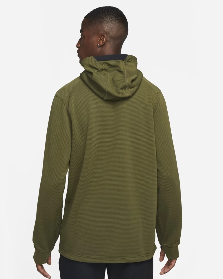 Nike Pro Men's Rough Green & Black Fleece Training Hoodie Pullover