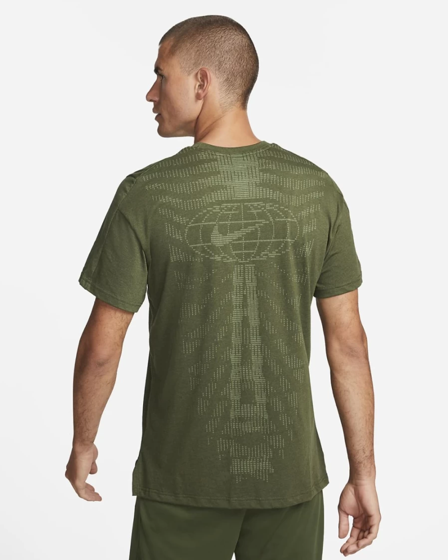 Nike Men's Pro Dri-FIT Rough Green/Black Short-Sleeve Moisture-Wicking Training Top